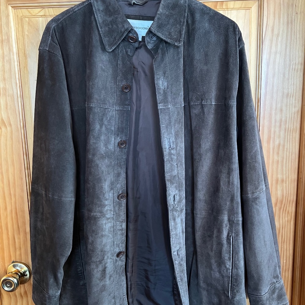 Pronto Uomo Men’s Genuine Suede Car Coat
